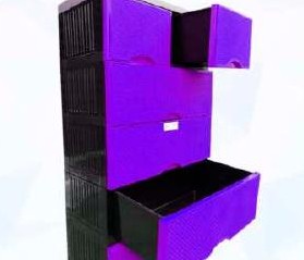 Cajonera Suprema Ratán 5P Fucsia