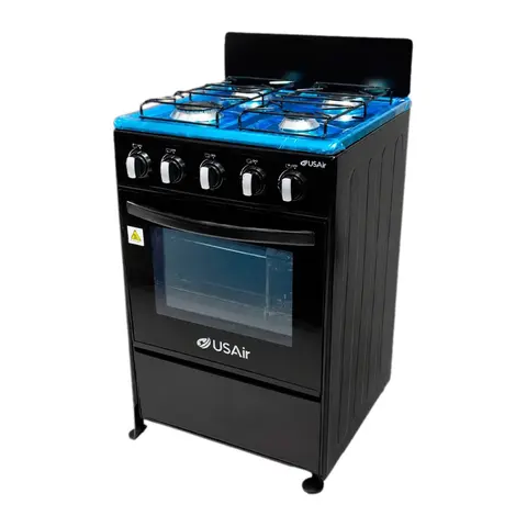 Cocina Usair 4 Quemadores Negra