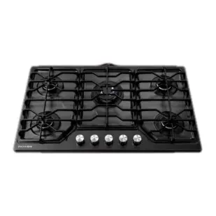 Encimera Pawer 5 Quemadores Acero inoxidable Negro