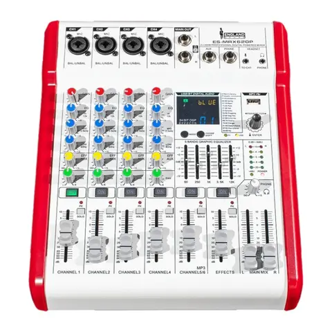 Mezclador Amplificado 5 canales 2x200W ENGLAND SOUND ES-MRX620P