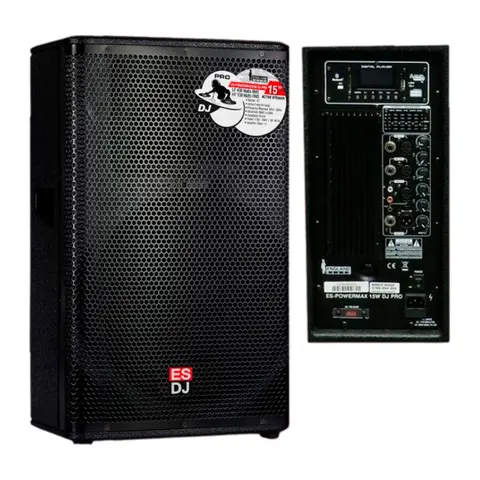 Caja Amplificada Clase H 15" 450 Watts RMS Caja de Madera