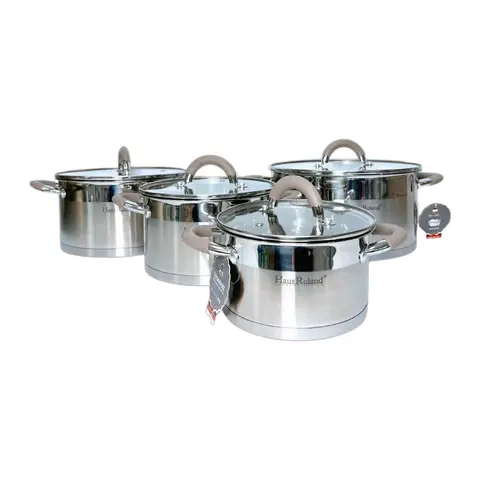 Juego Ollas Haus Roland Acero INOX 8 PZS