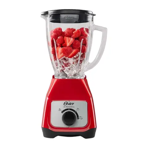 Licuadora Oster® roja con vaso de vidrio y control de perilla (BLSTKAG-RRD-013)