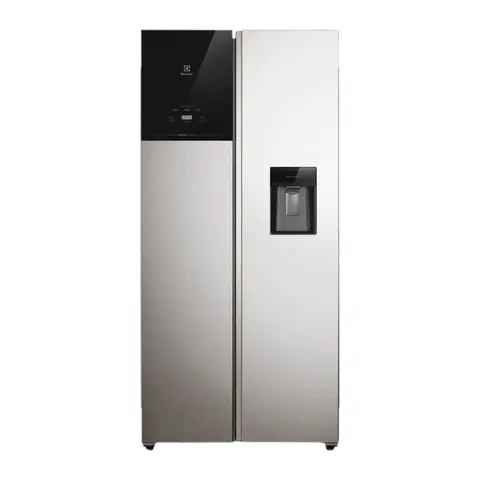 Refrigeradora Electrolux Side by Side 430L inverter autosense con dispensador de agua gris