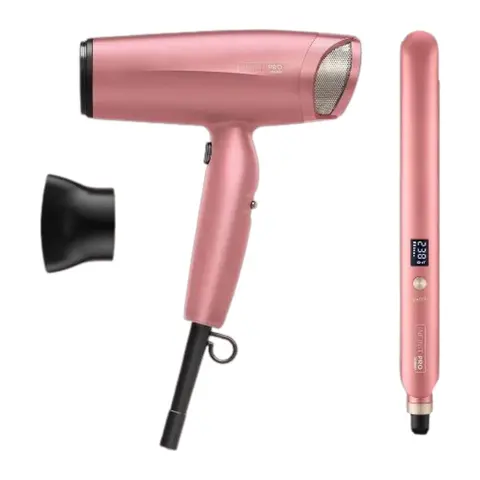 Secador y Plancha Conair InfinitiPRO Pink Radiance Boost con Tecnología Nano-Quartz