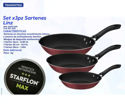 Set x3pz Sartenes Linz