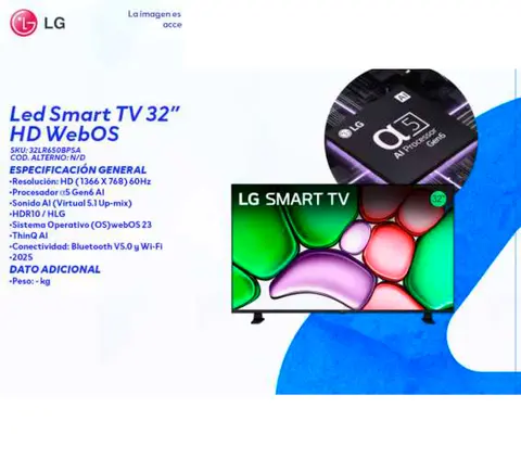 Led Smart TV 32" HD WebOS