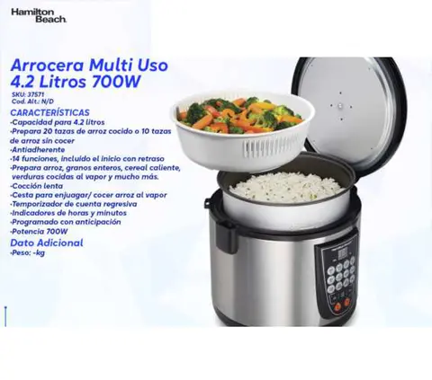 Arrocera Multi Uso 4.2 Litros 700W