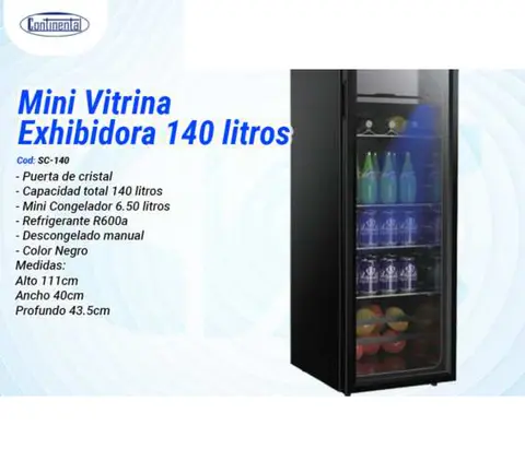 Mini Vitrina Exhibidora 140 litros