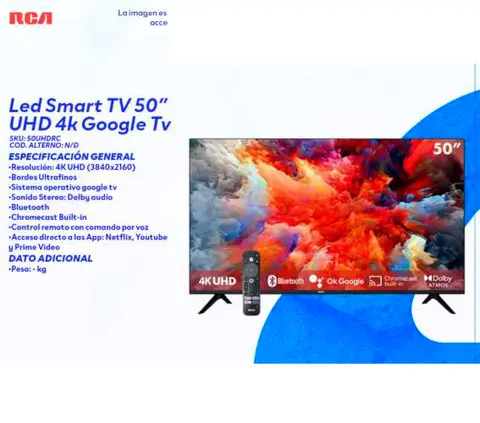 Led Smart TV 50" UHD 4K Google Tv (RCA)