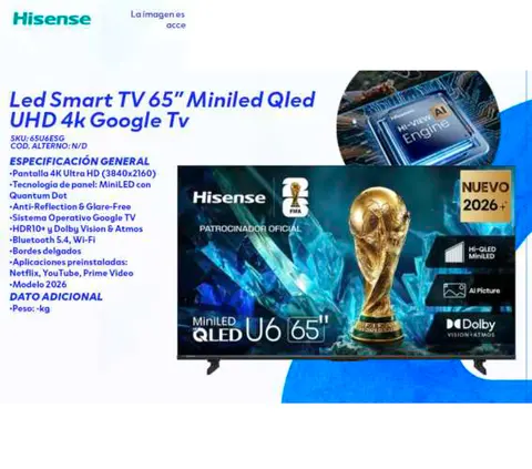 Led Smart TV 65" Miniled Qled UHD 4k Google Tv