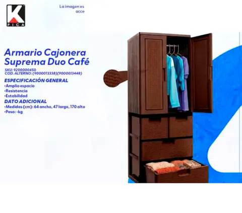 Armario Cajonera Suprema Duo Café (Pica)