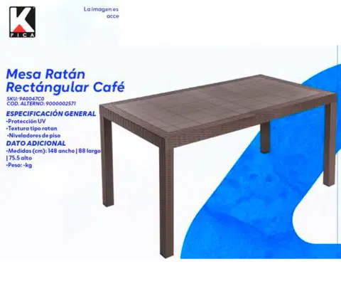 Mesa Ratán Rectangular Café