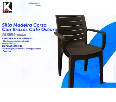 Silla Madeira Corsa Con Brazos Café Oscuro