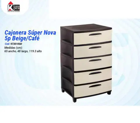 Cajonera Súper Nova 5p Beige/Café