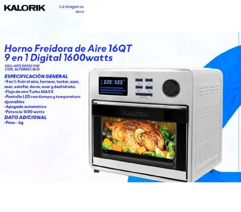 Horno Freidora de Aire 16QT 9 en 1 Digital 1600watts