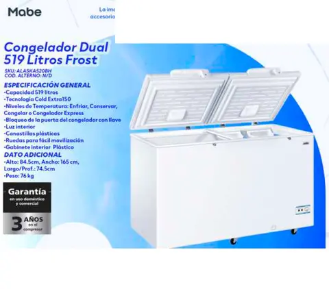 Congelador Dual 519 Litros Frost