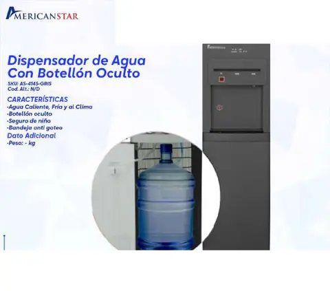 Dispensador de Agua con Botellón Oculto (American Star)