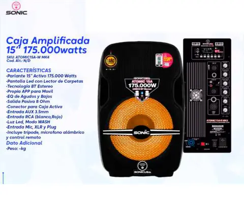 Caja Amplificada 15" (ATOMIC15A-W MK4)