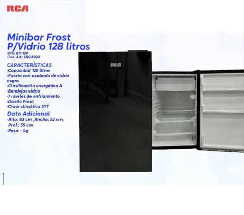 Minibar Frost P/Vidrio 128 litros (RCA)