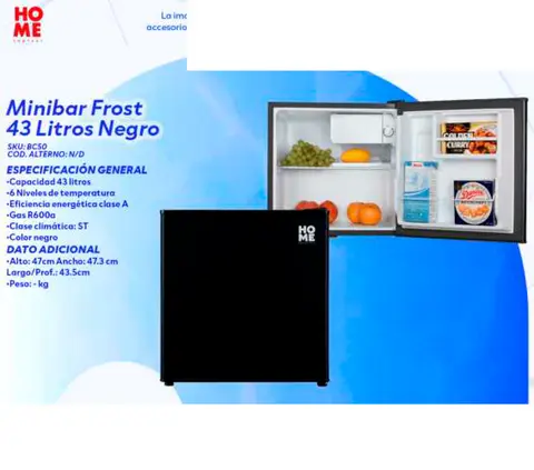 Minibar Frost 43 Litros Negro