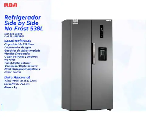 Refrigerador Side by Side No Frost 538L