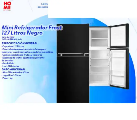 Mini Refrigerador Frost 127 Litros Negro