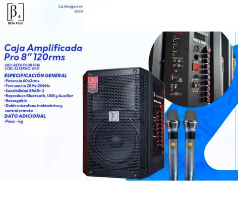 Caja Amplificada Pro 8" 120rms