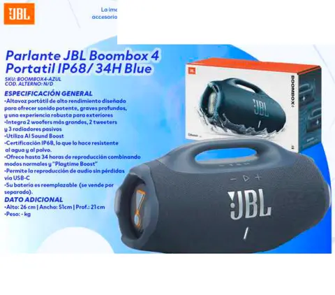 Parlante JBL Boombox 4 Portatil IP68/34H Blue