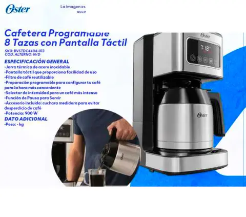 Cafetera Programable 8 Tazas con Pantalla Táctil