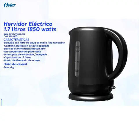 Hervidor Eléctrico 1.7 litros 1850 watts