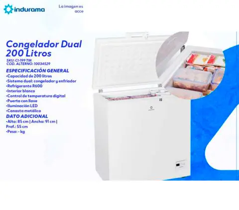 Congelador Dual 200 Litros (Indurama)
