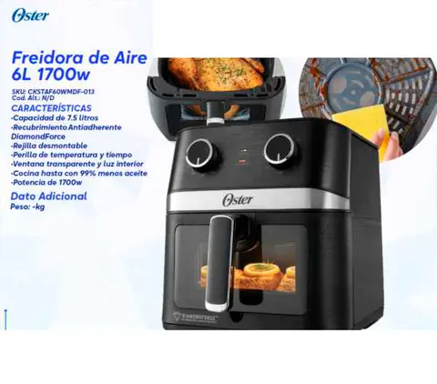 Freidora de Aire 6L 1700w (Oster)