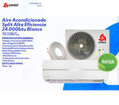 Aire Acondicionado Split Alta Eficiencia 24.000BTU Blanco (CS-24AC UE)