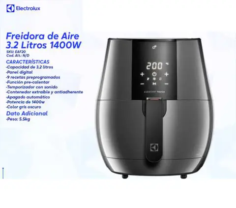 Freidora de Aire 3.2 Litros 1400W (Electrolux)