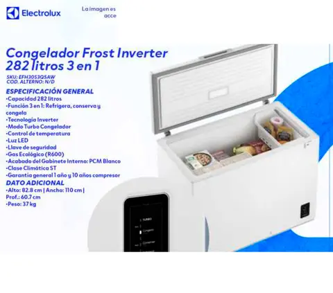 Congelador Frost Inverter 282 litros 3 en 1