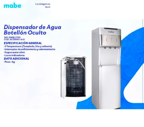 Dispensador de Agua Botellón Oculto (Mabe)