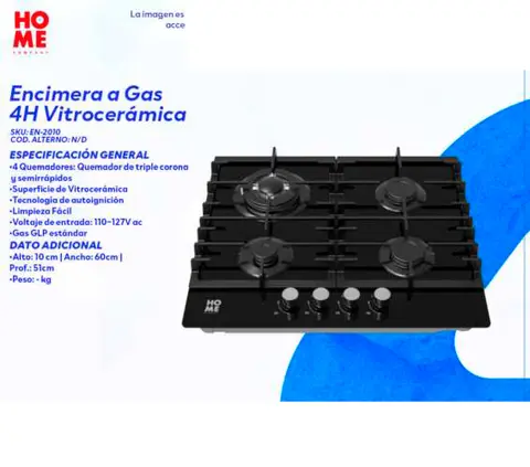 Encimera a Gas eos 4H Vitrocerámica