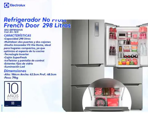 Refrigerador No Frost French Door 298 Litros