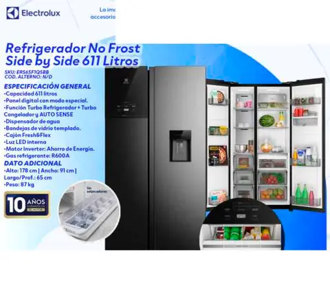 Refrigerador No Frost Side by Side 611 Litros (Electrolux)