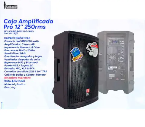 Caja Amplificada Pro 12" 250rms
