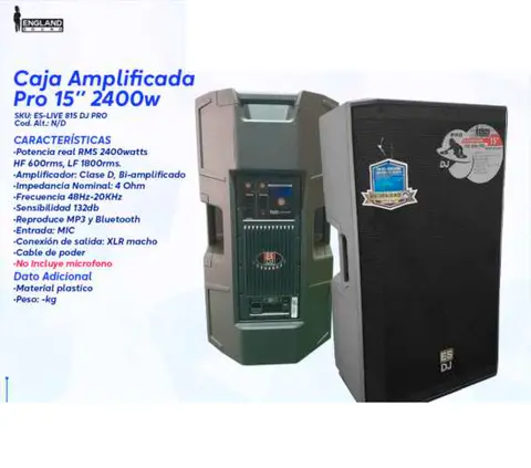 Caja Amplificada Pro 15" 2400w