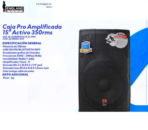 Caja Pro Amplificada 15" Activo 350rms