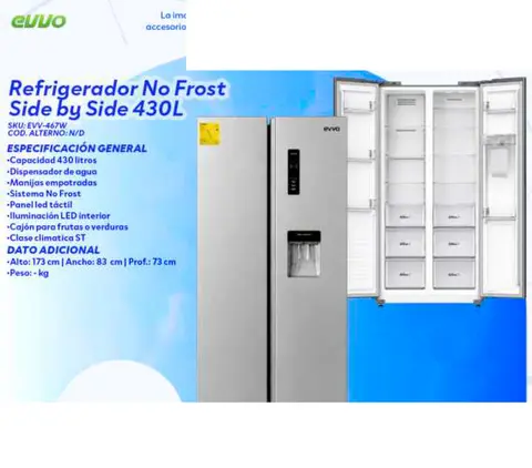 Refrigerador No Frost Side by Side 430L