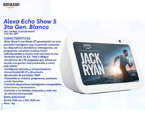 Alexa Echo Show 5 3ta Gen. Blanco