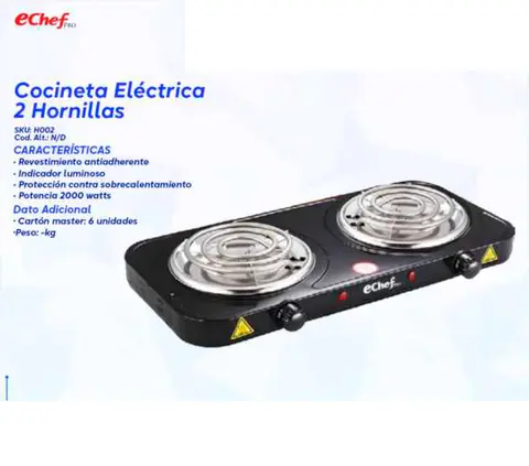 Cocineta Eléctrica 2 Hornillas