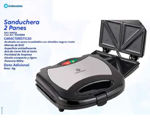 Sanduchera 2 Panes (Indurama)