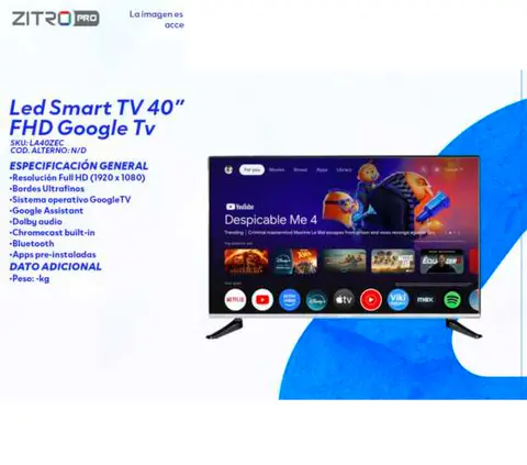 Led Smart TV 40" FHD Google Tv (ZITRO)