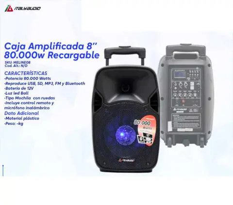Caja Amplificada 8" Recargable