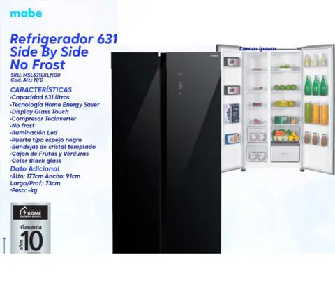 Refrigerador 631L Side By Side No Frost